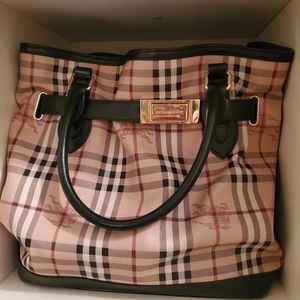 Authentic Burberry coated canvas tote
